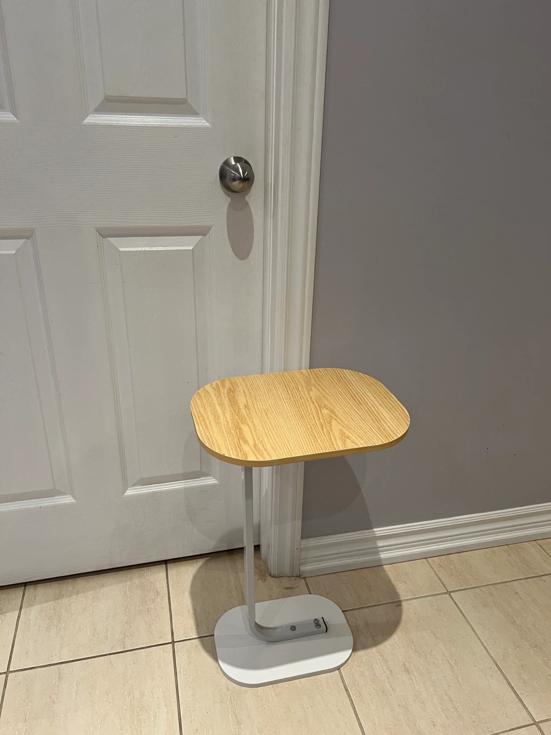 Modern C-Table with Wood Top - photo 3