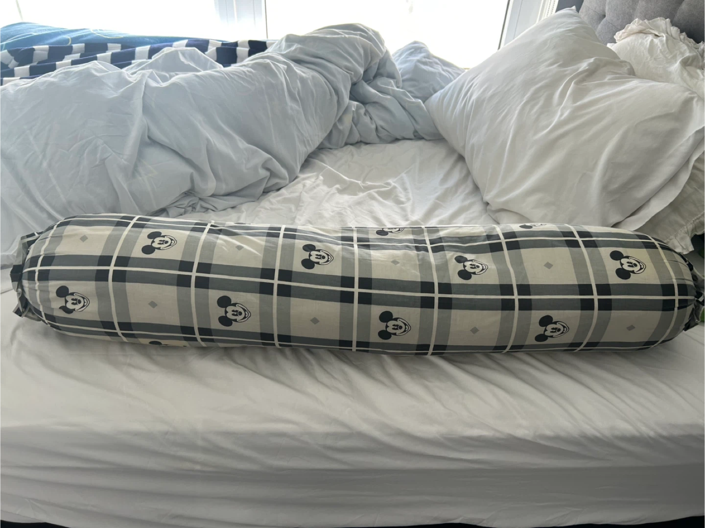 Disney Mickey Mouse Plaid Bolster Pillow