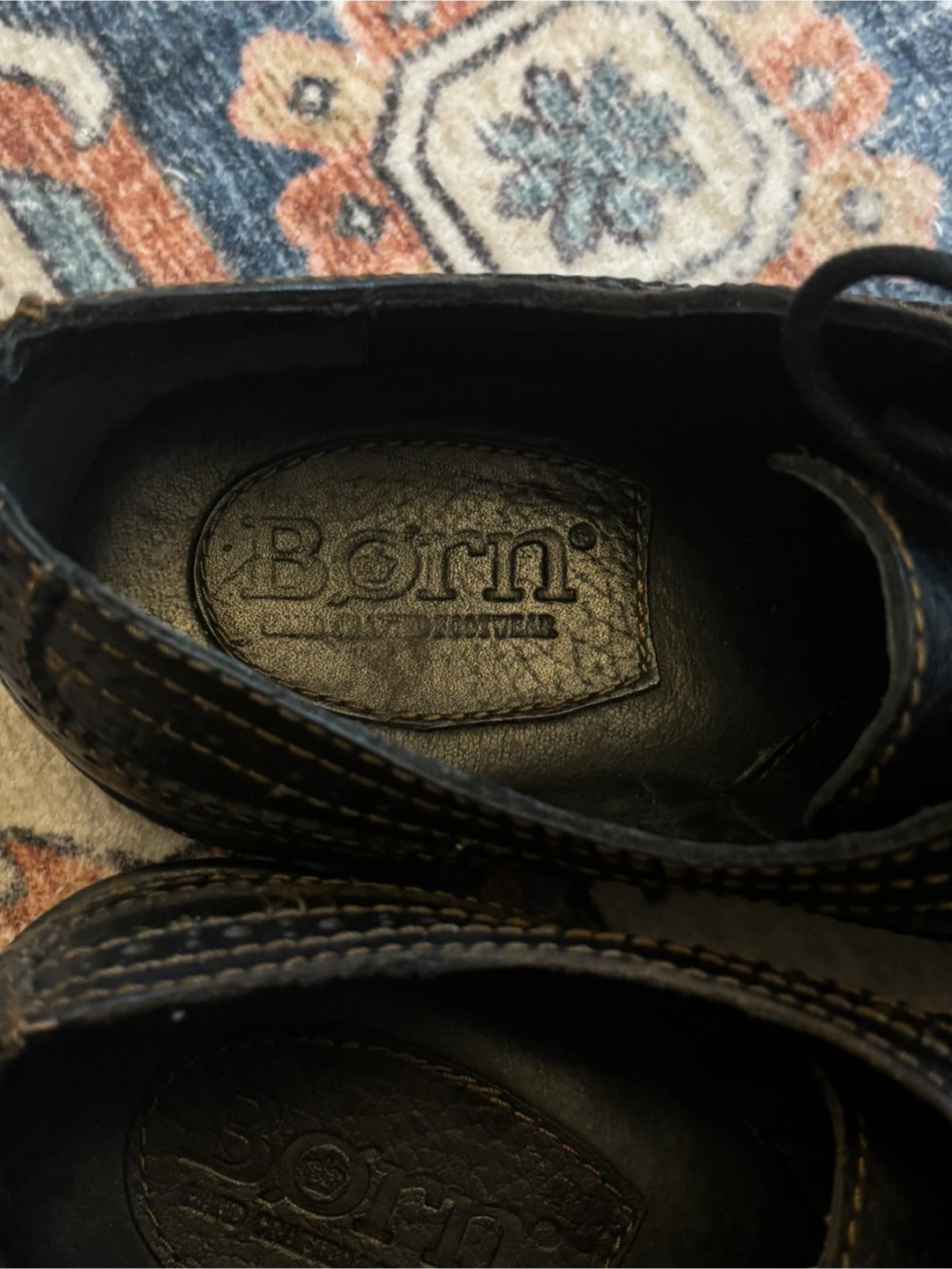 Born Black Leather Wingtip Brogue Oxford Shoes - photo 5
