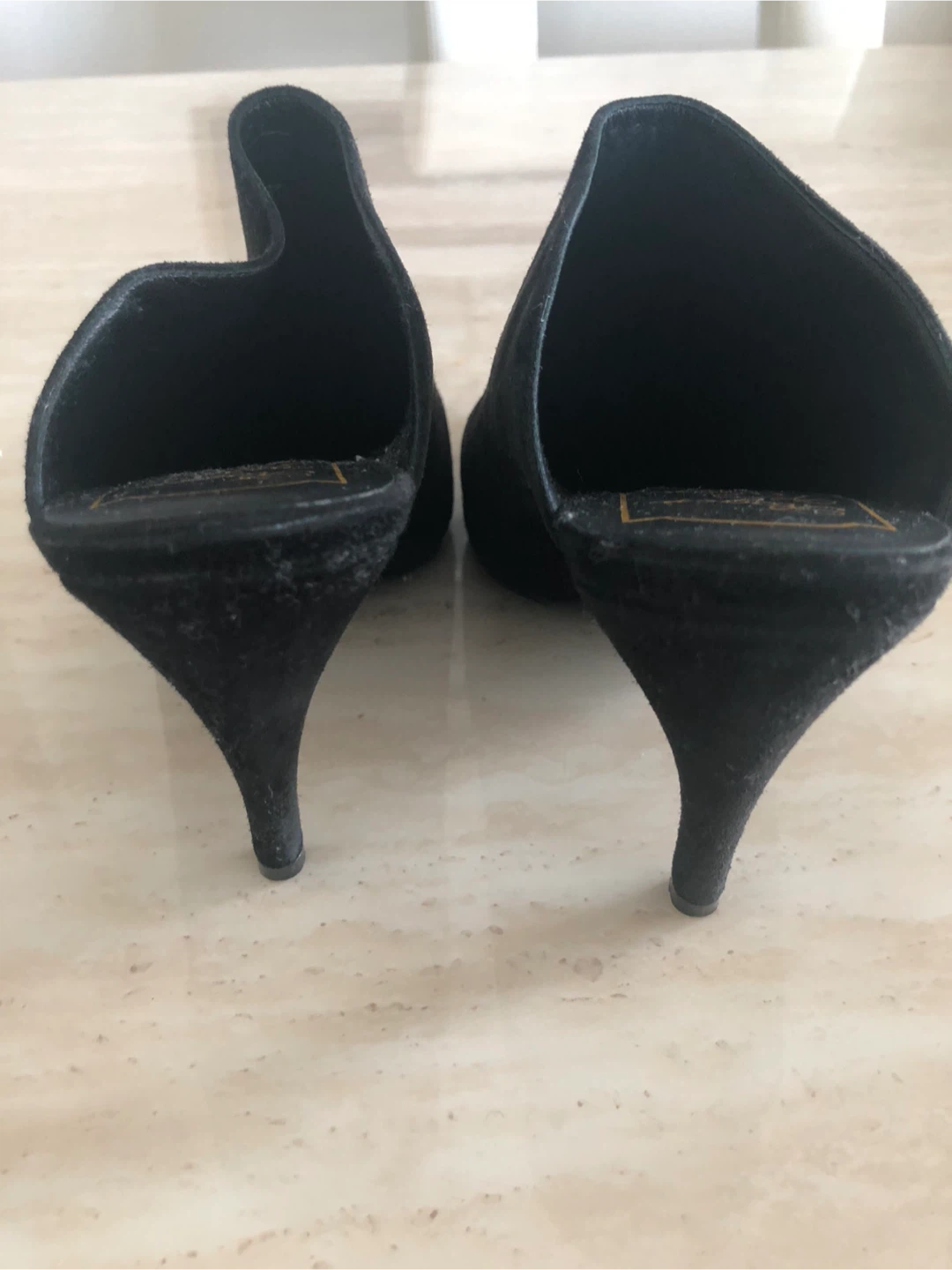 Roger Vivier Black Suede Pointed Toe Mule Heels Size 36 - photo 4