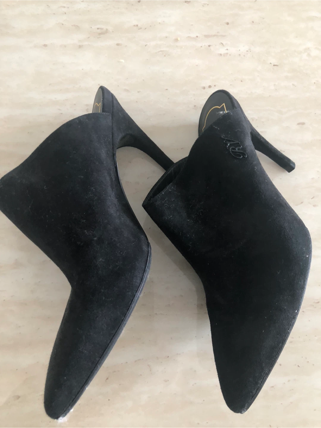 Roger Vivier Black Suede Pointed Toe Mule Heels Size 36 - photo 2