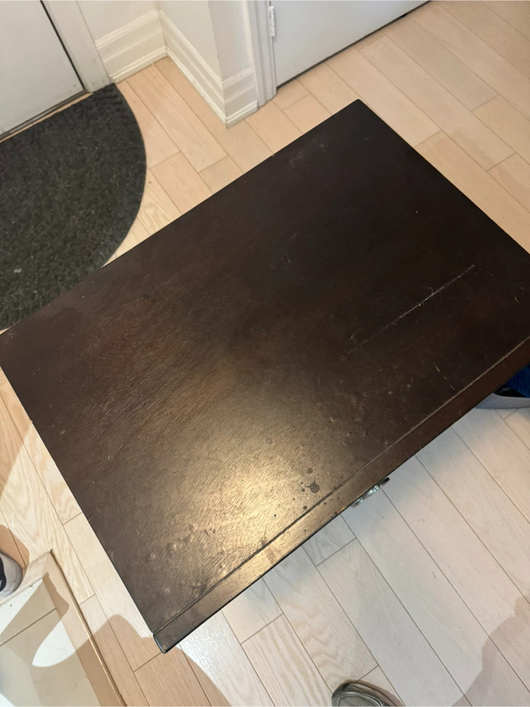 Dark Brown Nightstand with Two Drawers - photo 2
