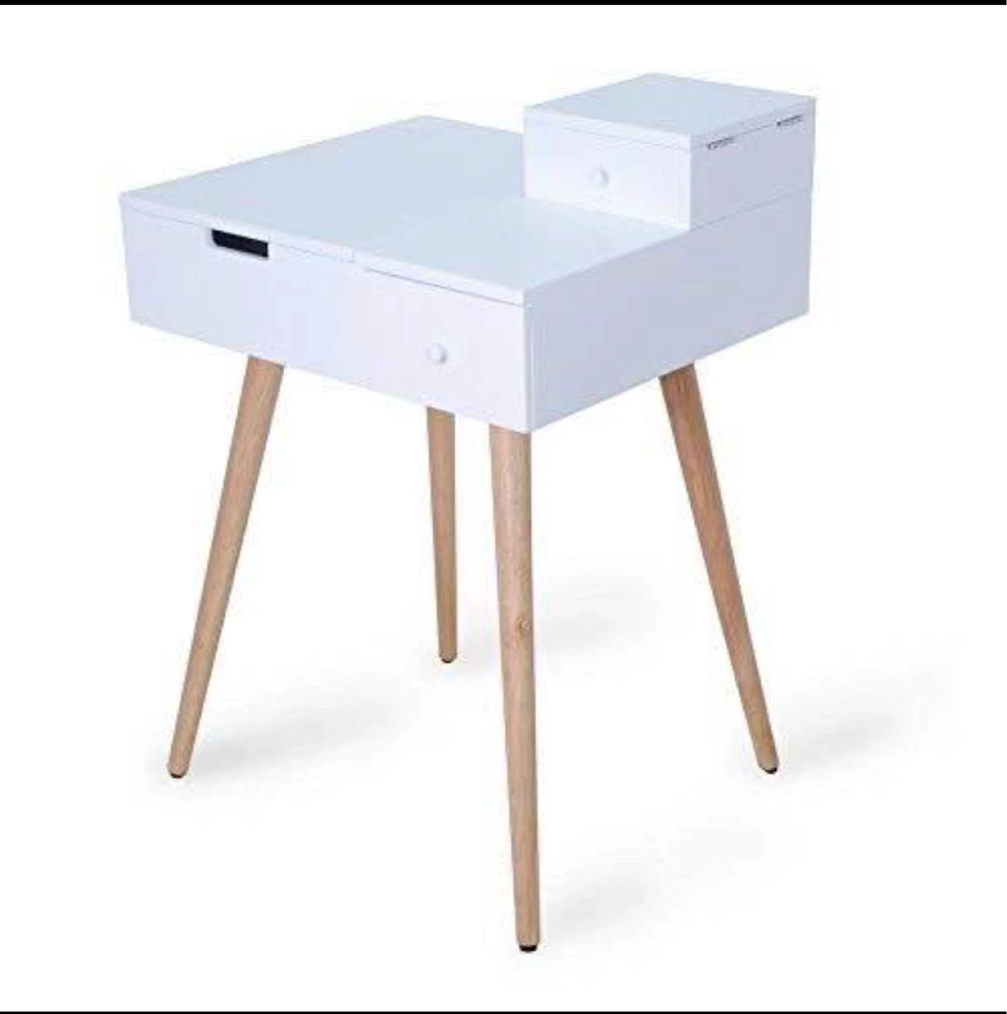 2in1 White Vanity Table with Mirror and Drawer