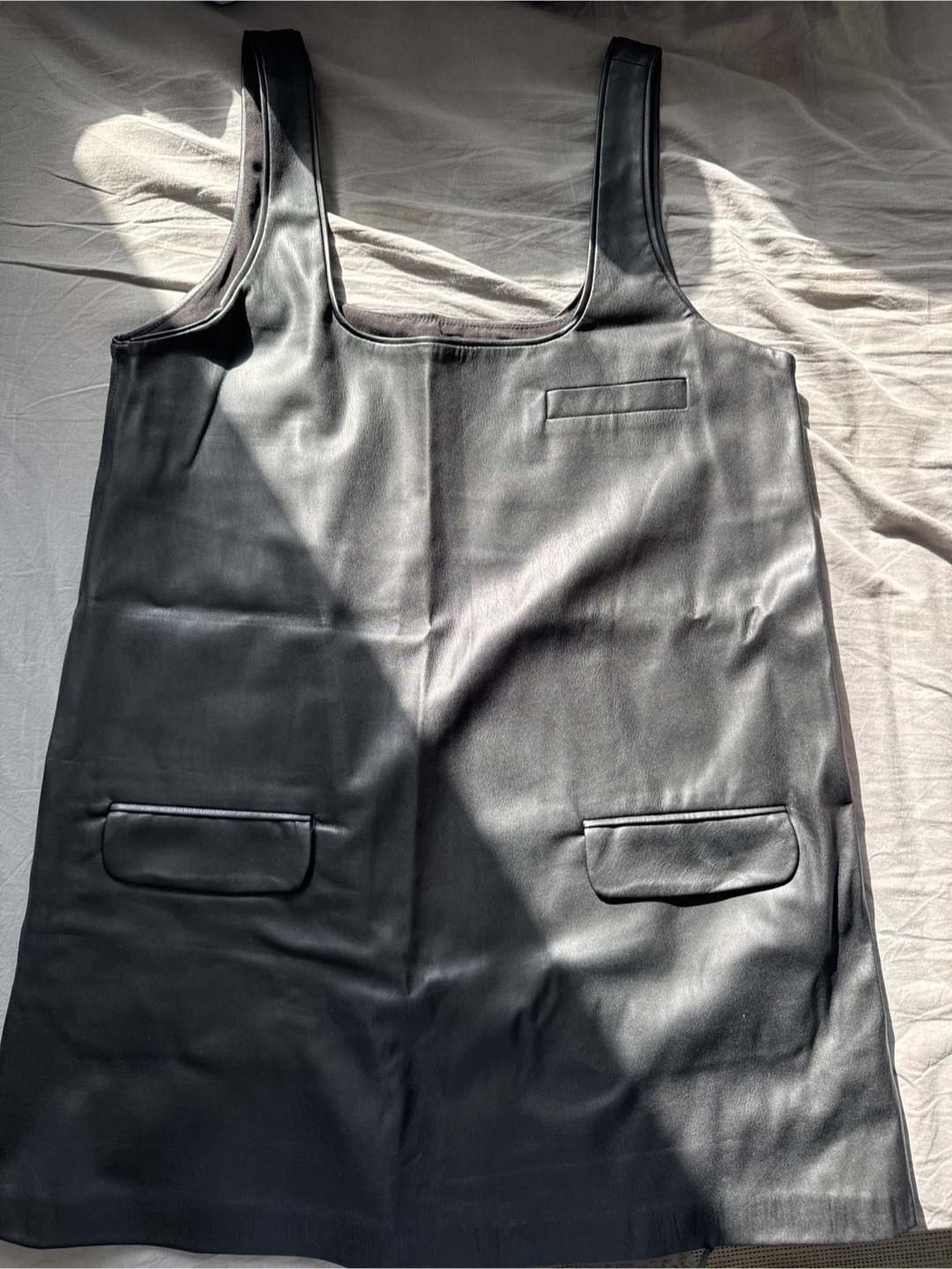 Zara Black faux leather dress