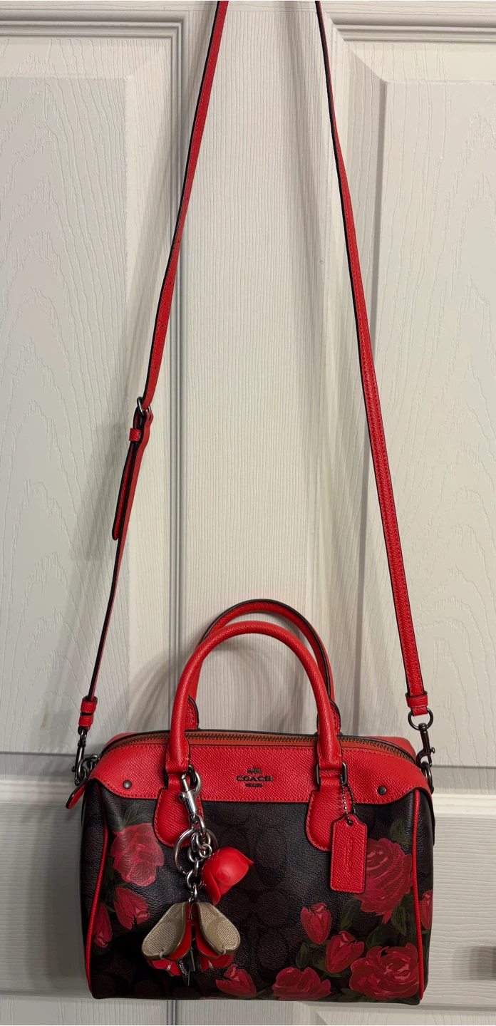 Coach Floral Print Leather Satchel Bag - photo 2