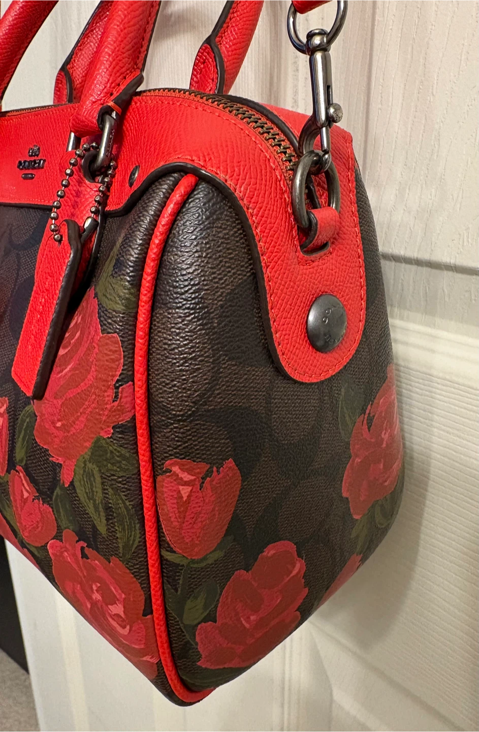 Coach Floral Print Leather Satchel Bag - photo 5