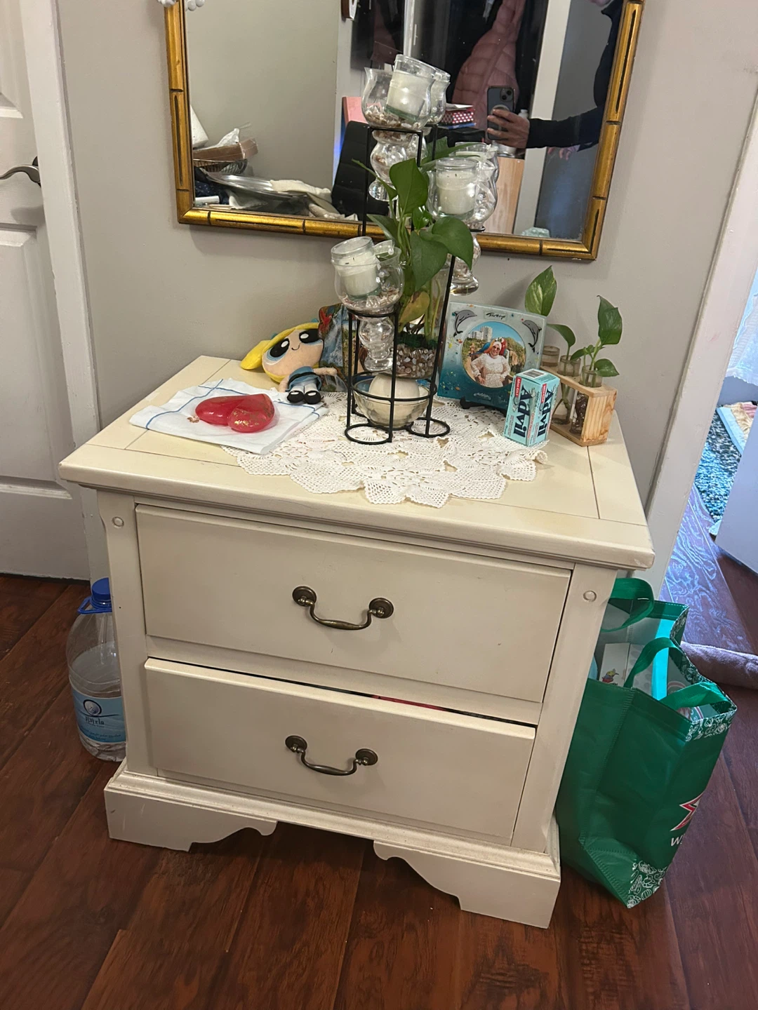 Cream Two-Drawer Nightstand - photo 2