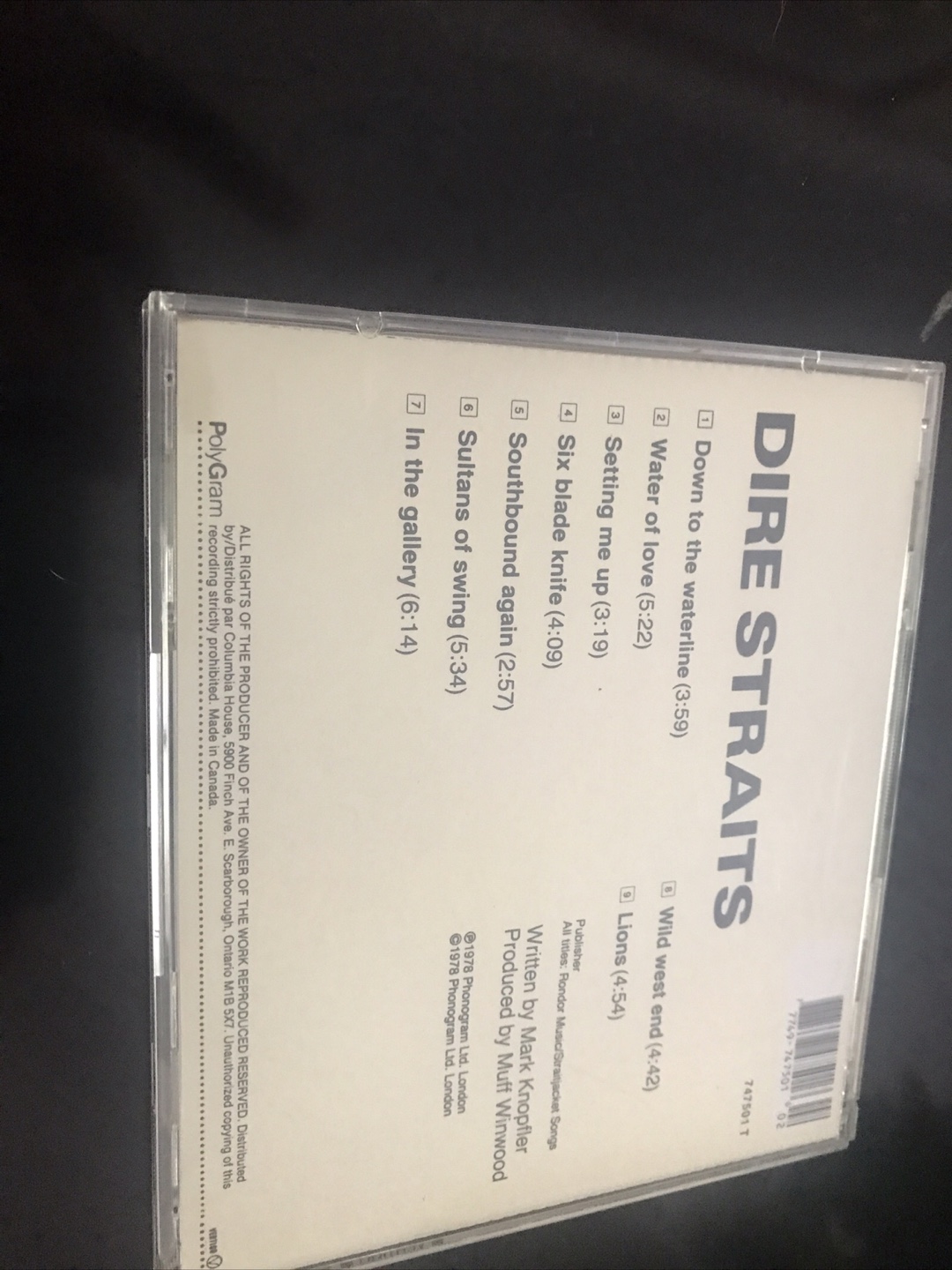 Dire Straits Self Titled CD 1978 - photo 3