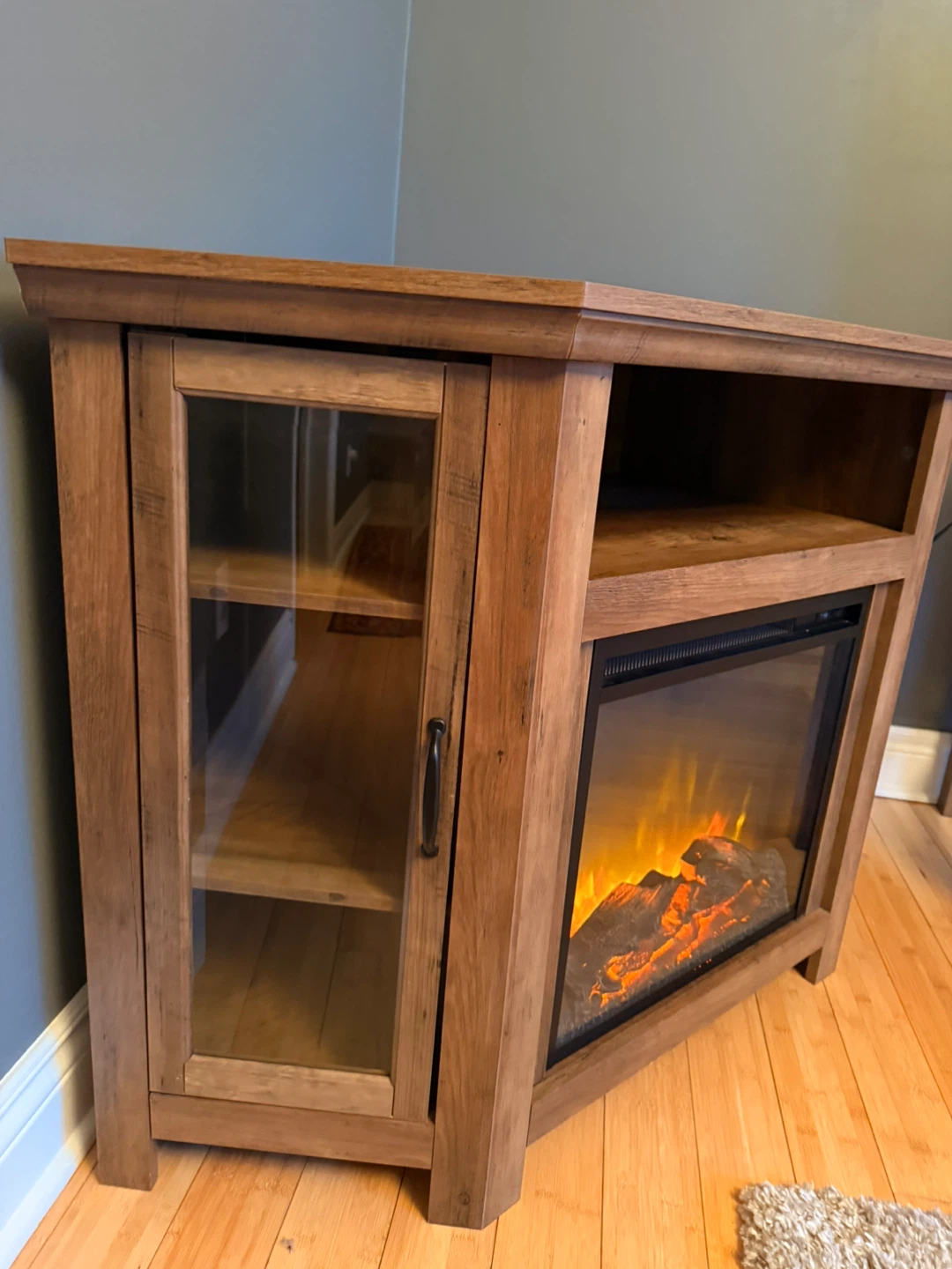 Corner Electric Fireplace TV Stand - photo 2