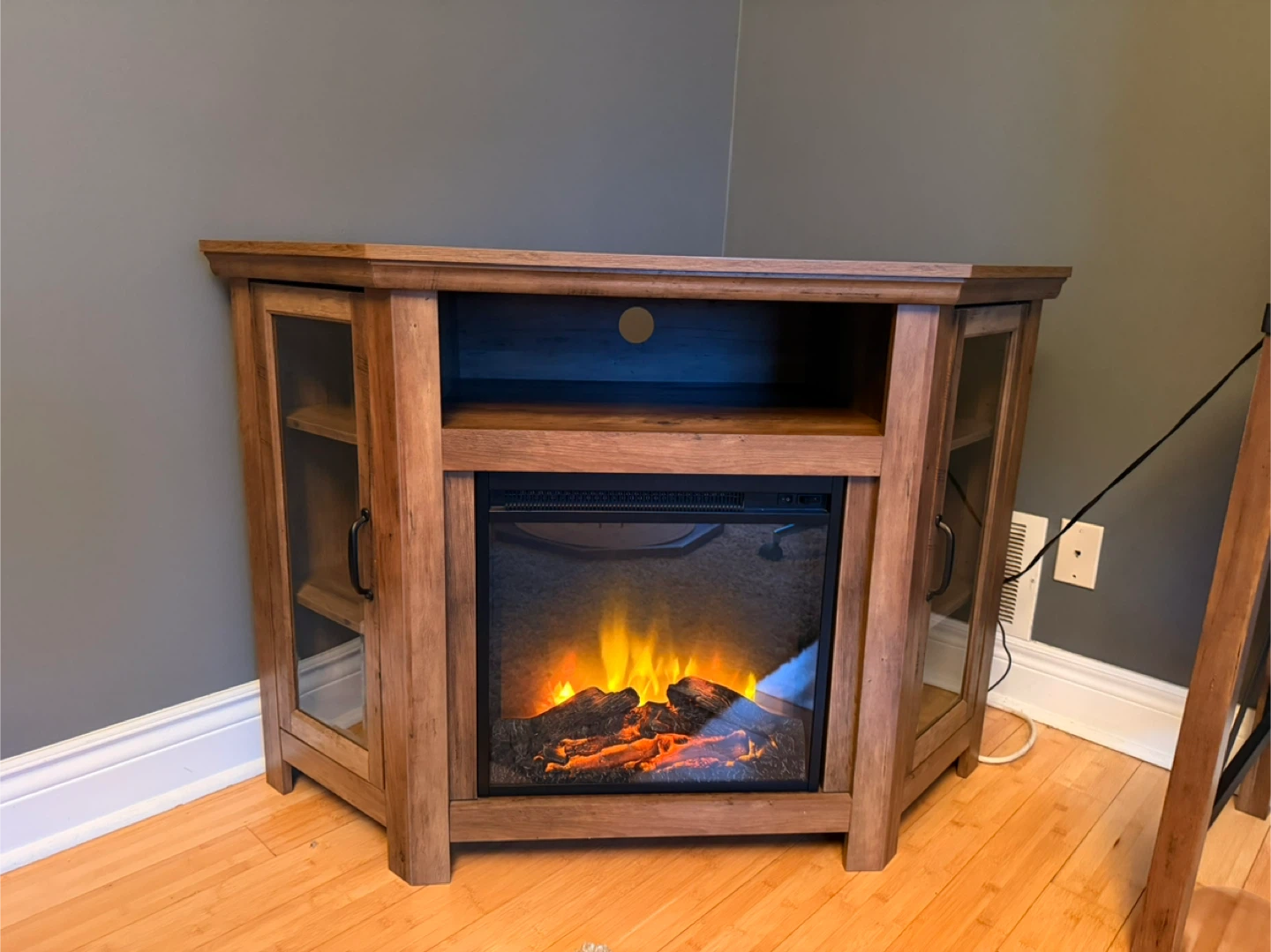 Corner Electric Fireplace TV Stand