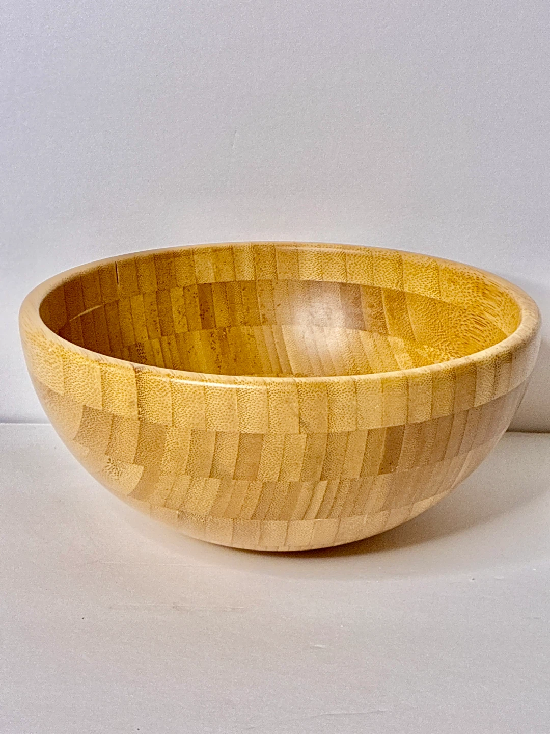 IKEA Bamboo Serving Bowl – Large Wooden Salad Bowl 8” diameter
