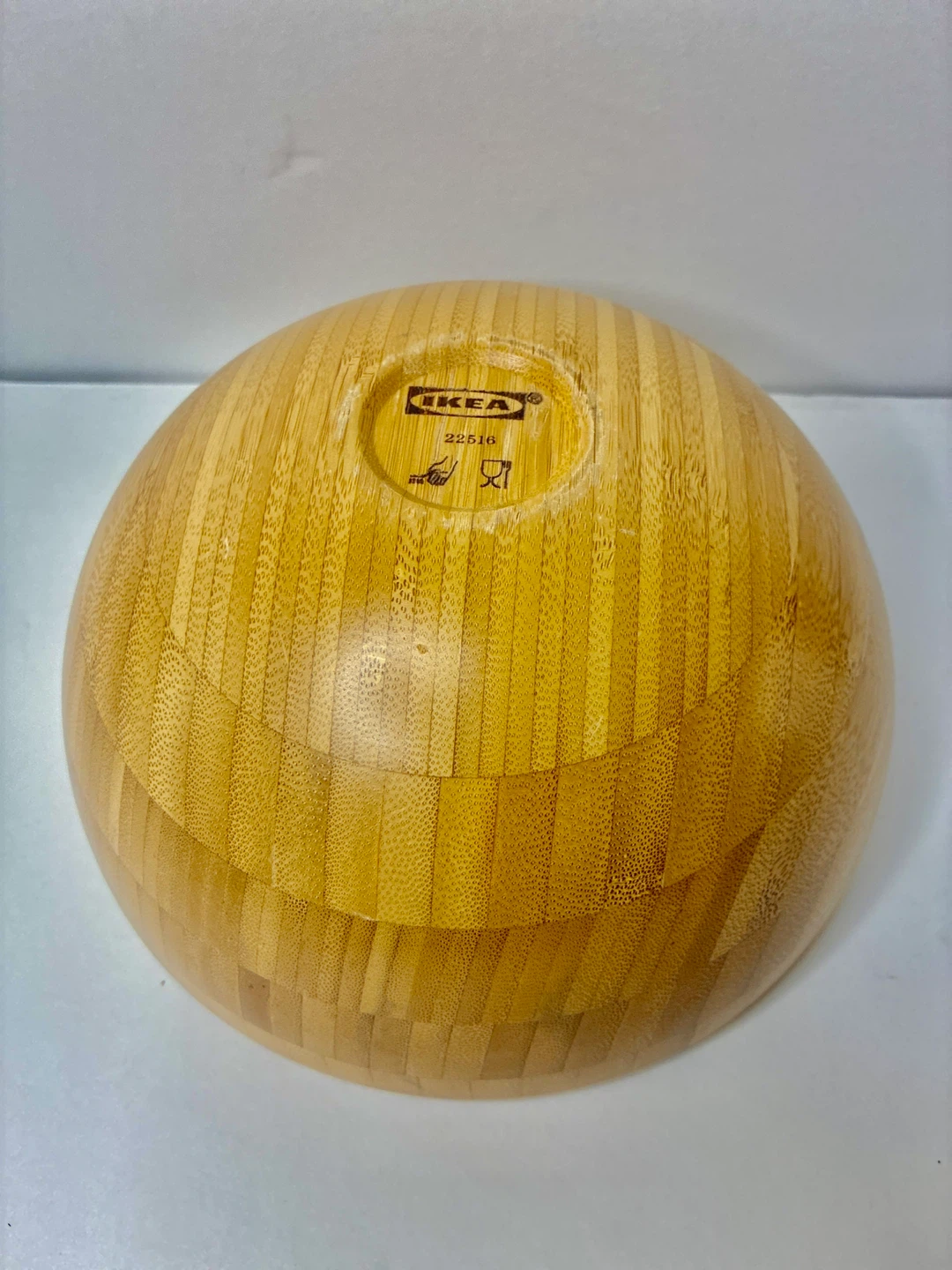 IKEA Bamboo Serving Bowl – Large Wooden Salad Bowl 8” diameter - photo 2