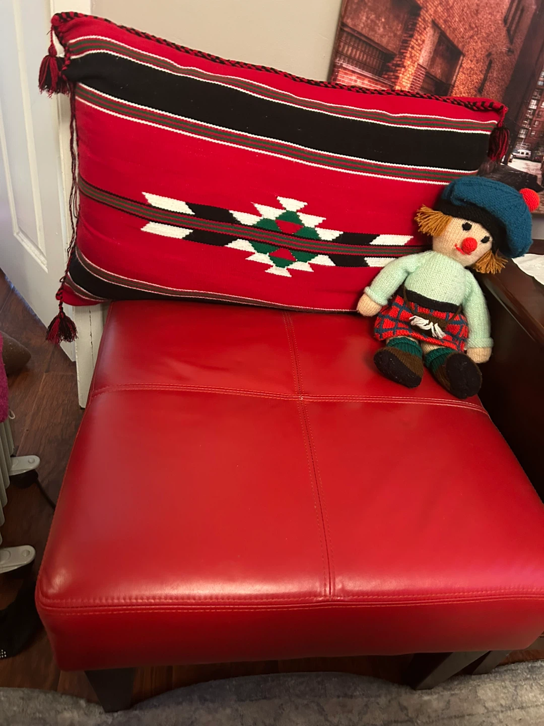 Decorative Pillow with Tassels and Tartan Doll - photo 2