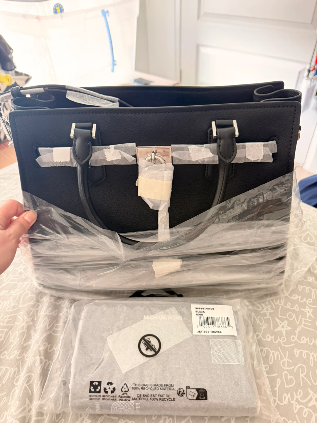 Brand New Michael Kors Medium Leather Satchel Bag Black