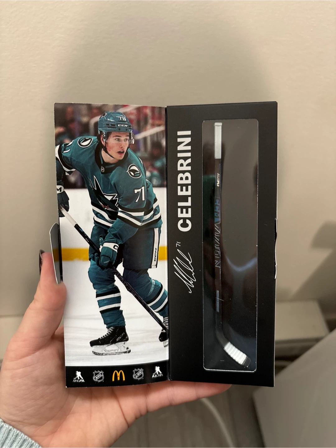 NHL Star Sticks Macklin Celebrini McDonald's Mini Stick