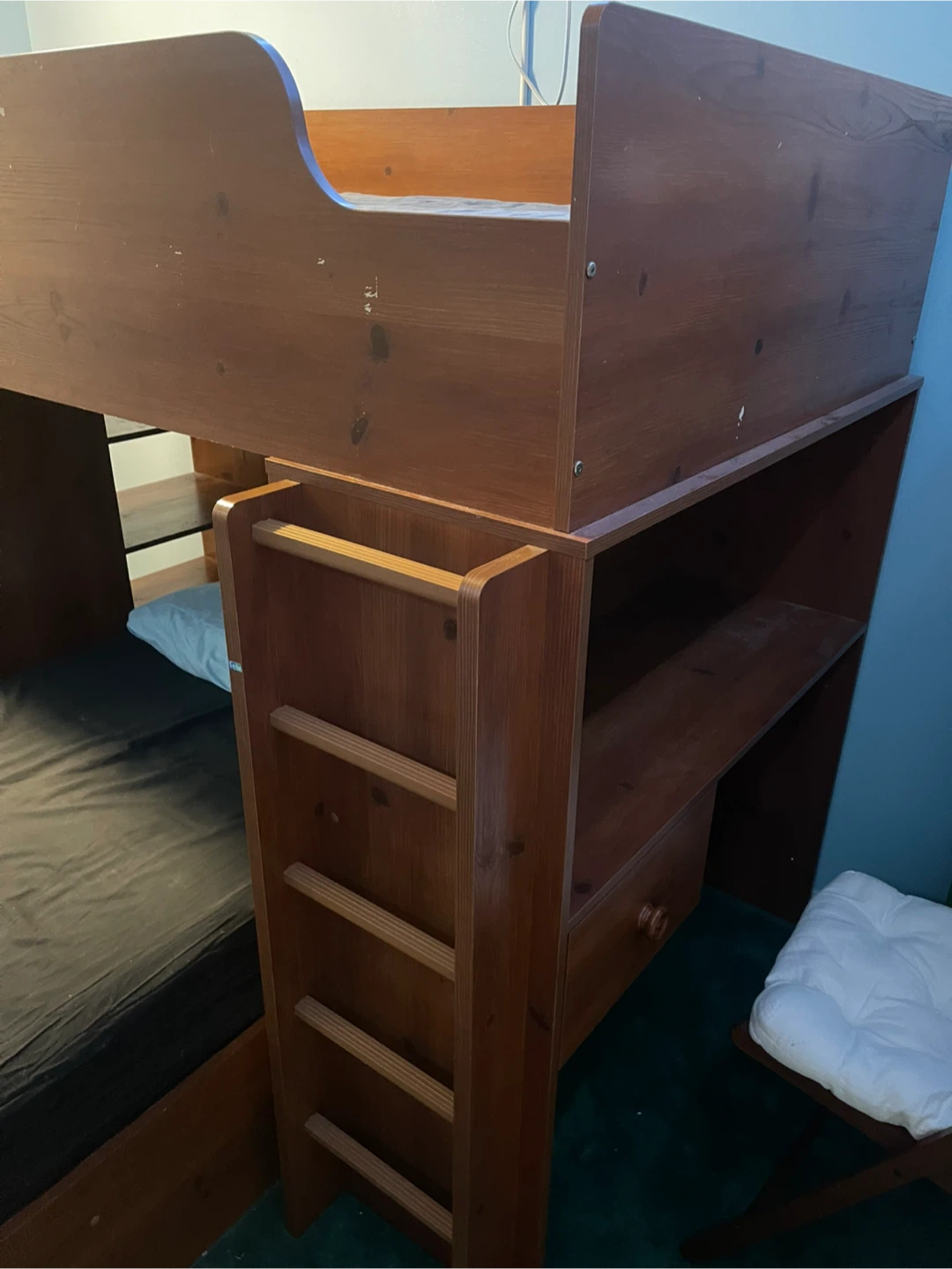 Solid Wood Bunk Beds with Storage and Desk - photo 3