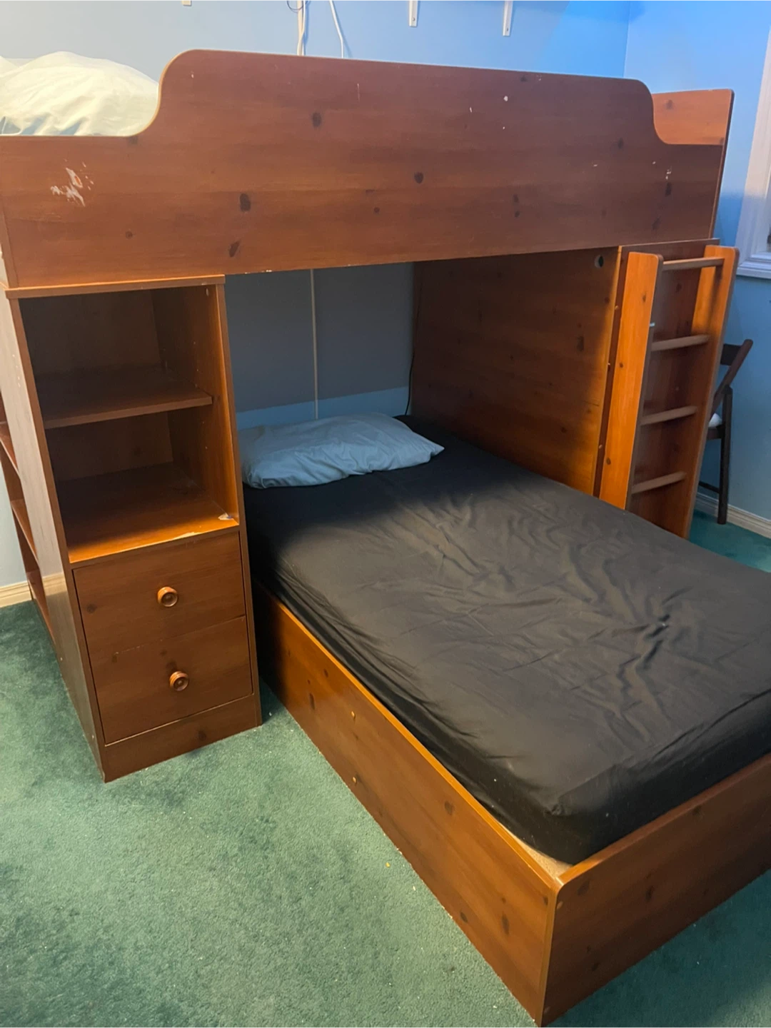 Solid Wood Bunk Beds with Storage and Desk - photo 2