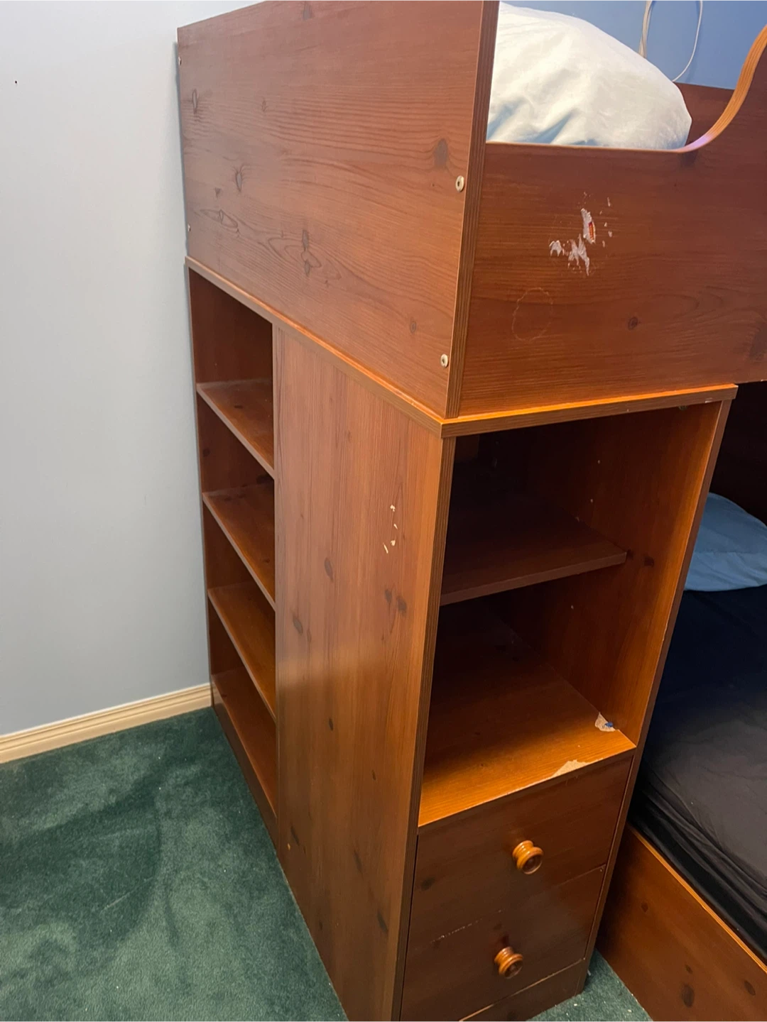 Solid Wood Bunk Beds with Storage and Desk - photo 4