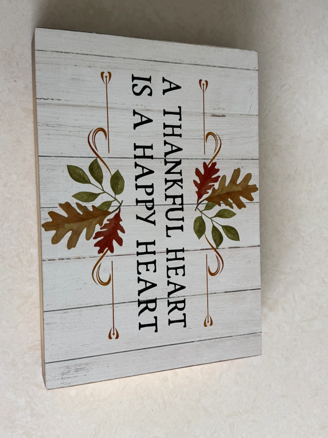 Decorative Wood Sign - A Thankful Heart Is A Happy Heart - photo 3