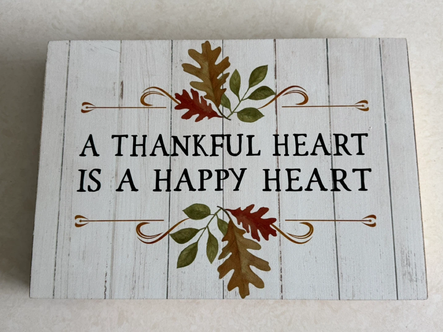 Decorative Wood Sign - A Thankful Heart Is A Happy Heart - photo 4