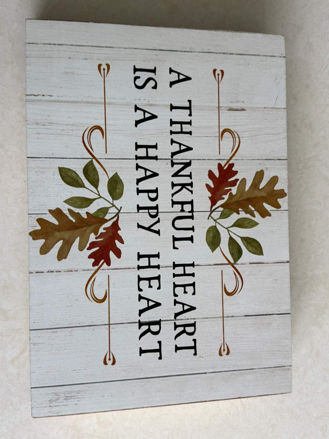 Decorative Wood Sign - A Thankful Heart Is A Happy Heart - photo 2