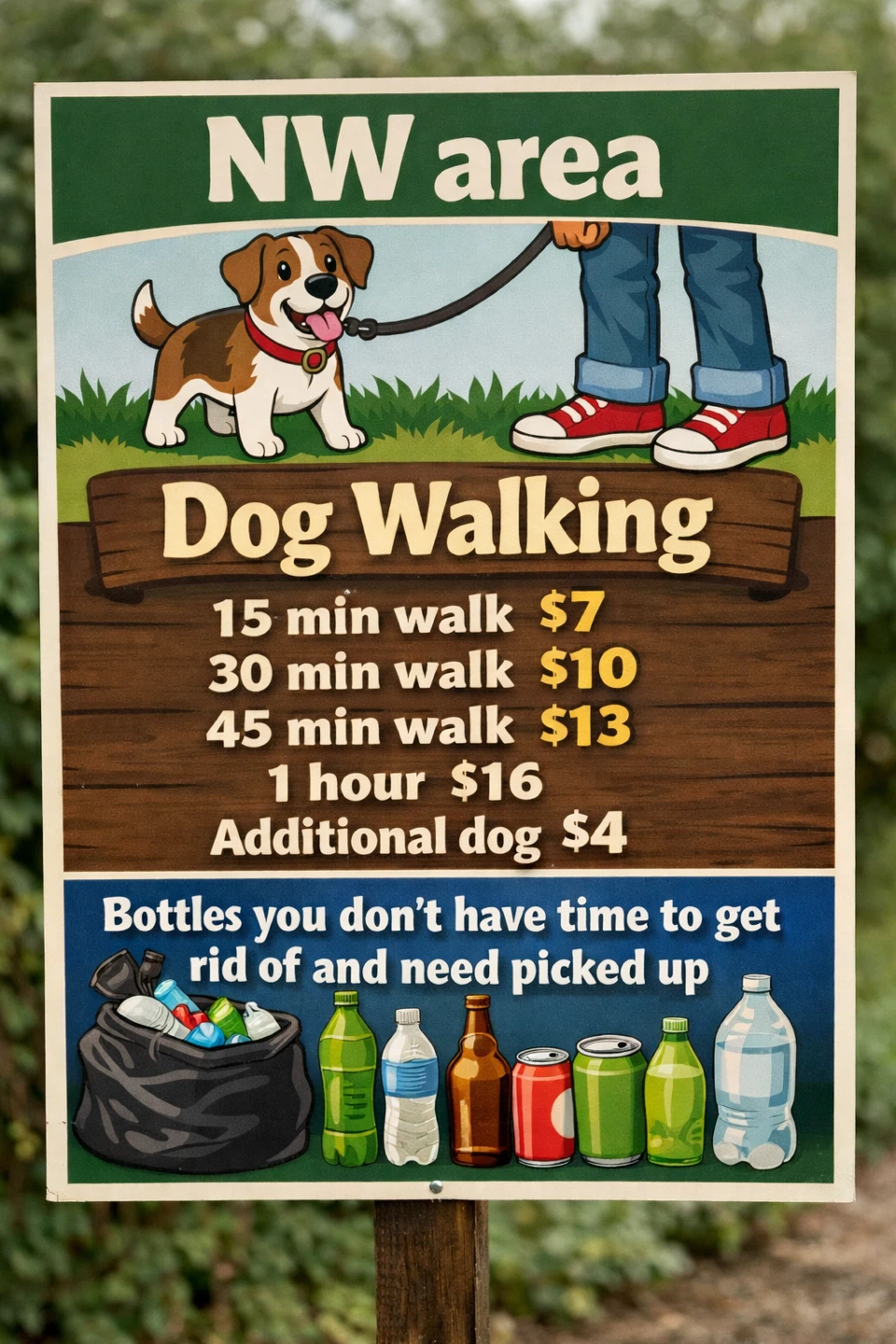 Dog Walking Services Sign