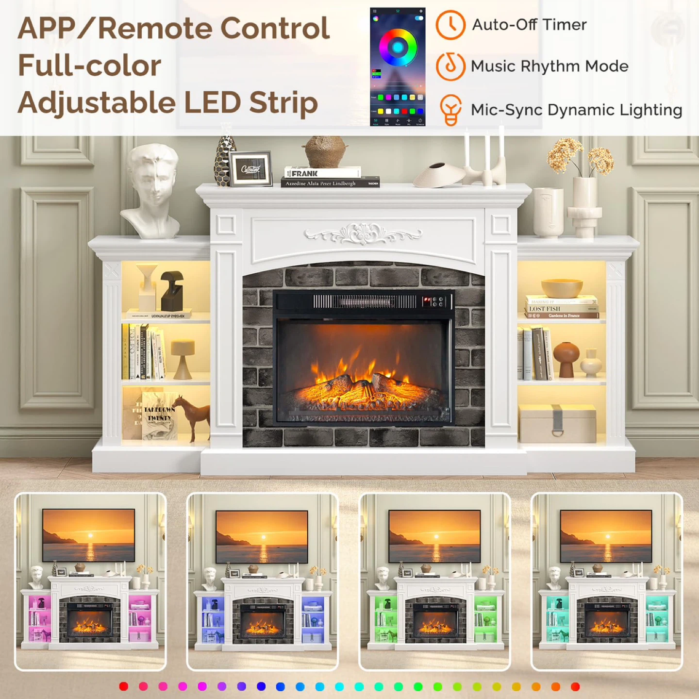 Electric Fireplace TV Stand for up to 80 inch TVs - photo 4