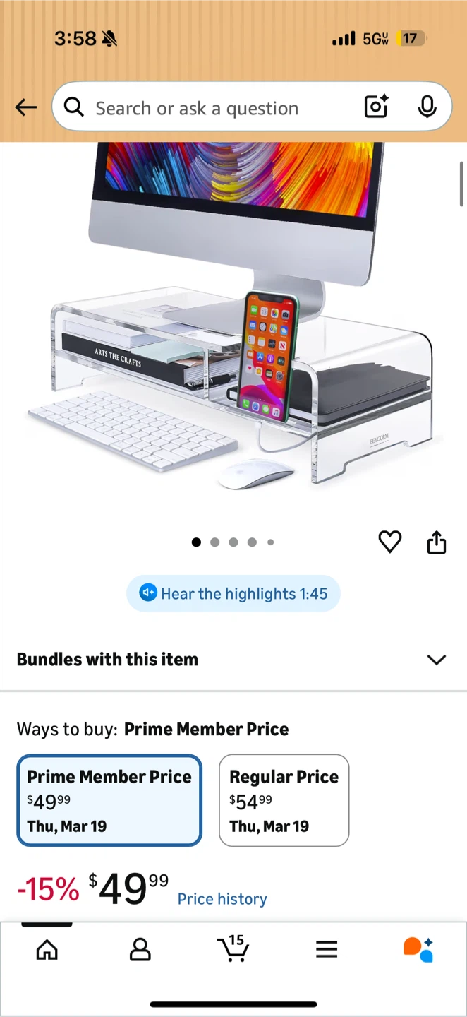 Clear Acrylic Monitor Stand - photo 2