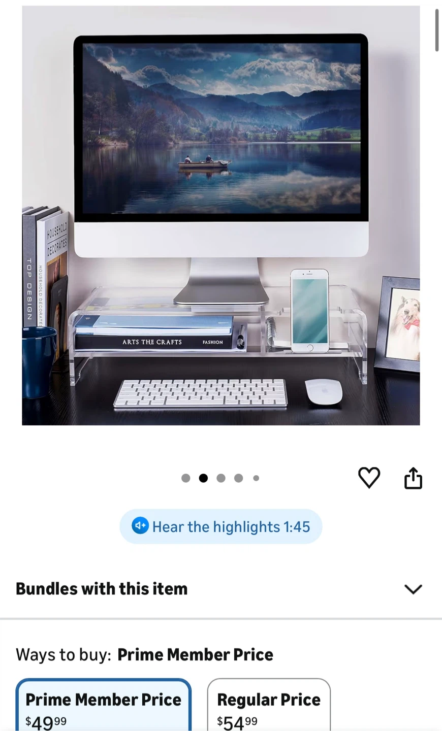 Clear Acrylic Monitor Stand