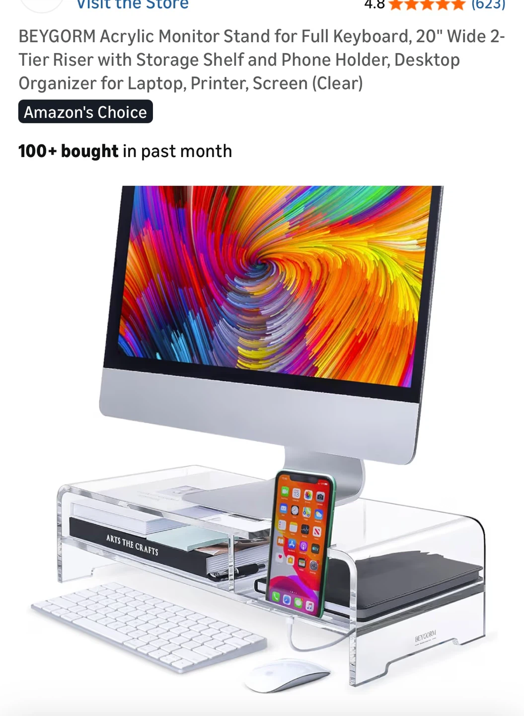 Clear Acrylic Monitor Stand - photo 3