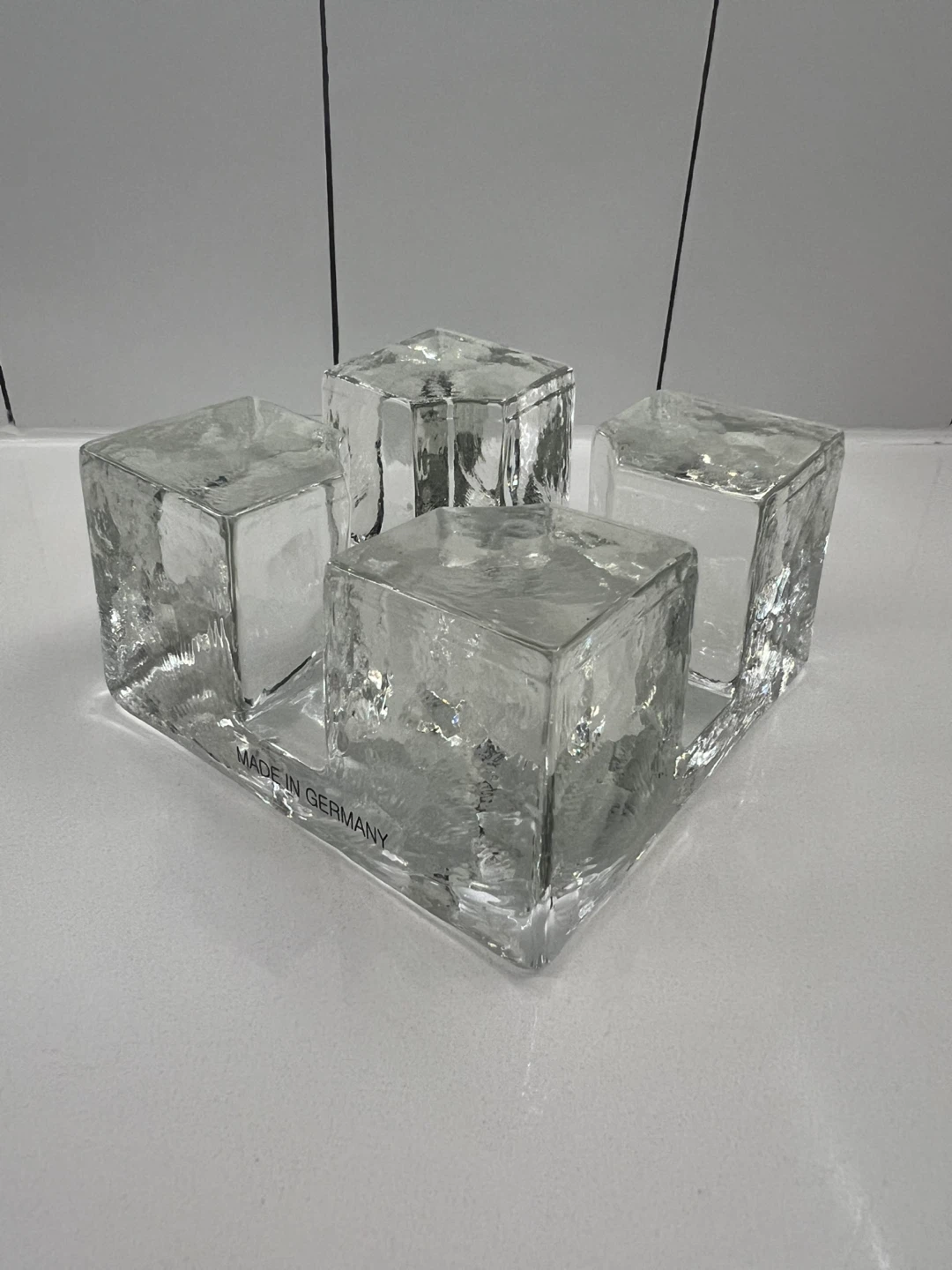 Vintage MCM Glass Candle Holder