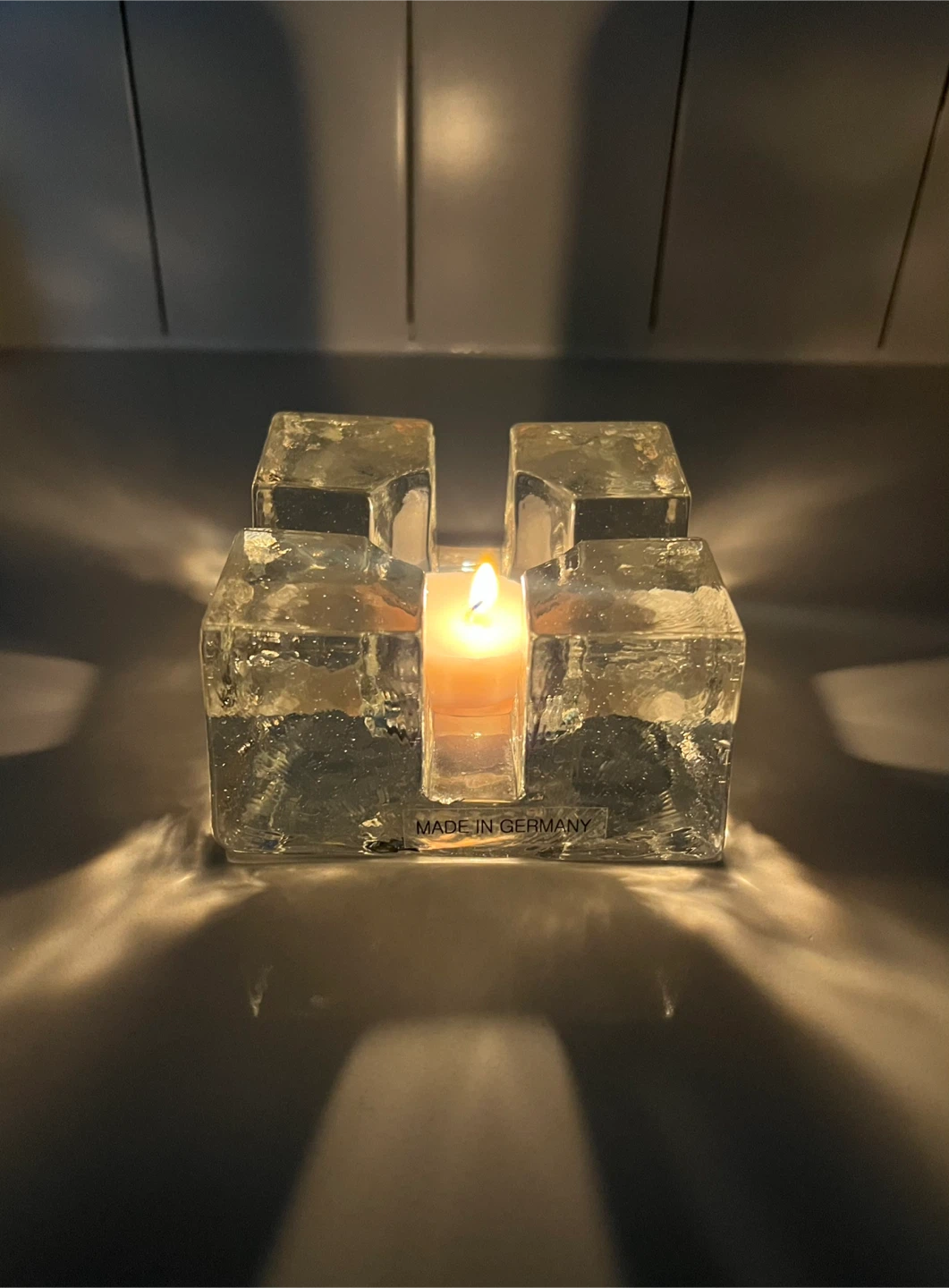 Vintage MCM Glass Candle Holder - photo 2