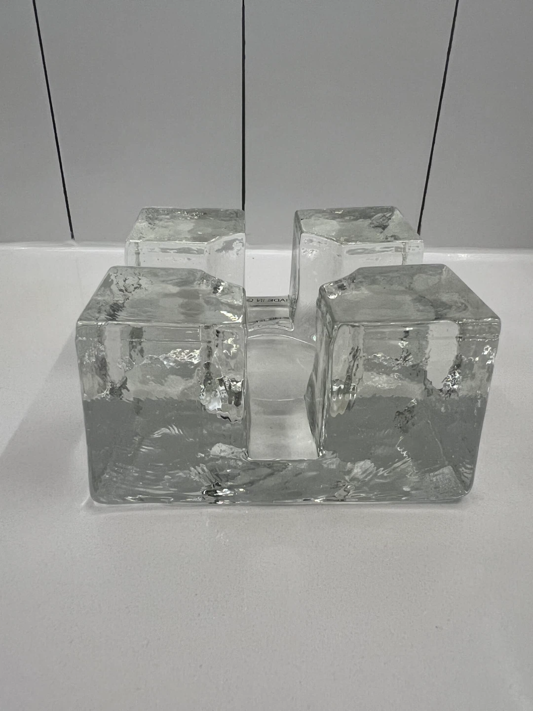 Vintage MCM Glass Candle Holder - photo 5