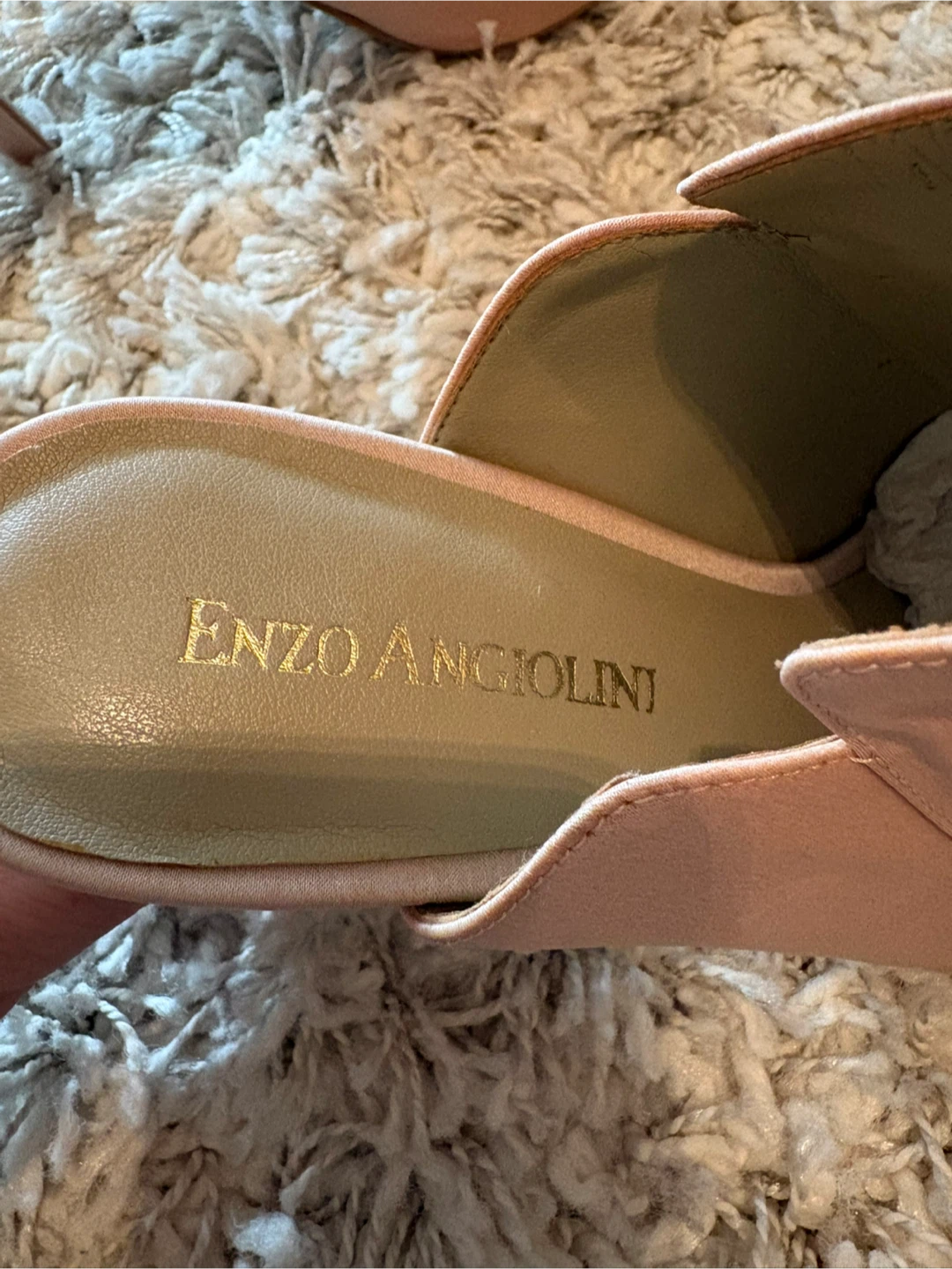 Enzo Angiolini Pink Satin Embellished Heeled Mules Size 8B - photo 4