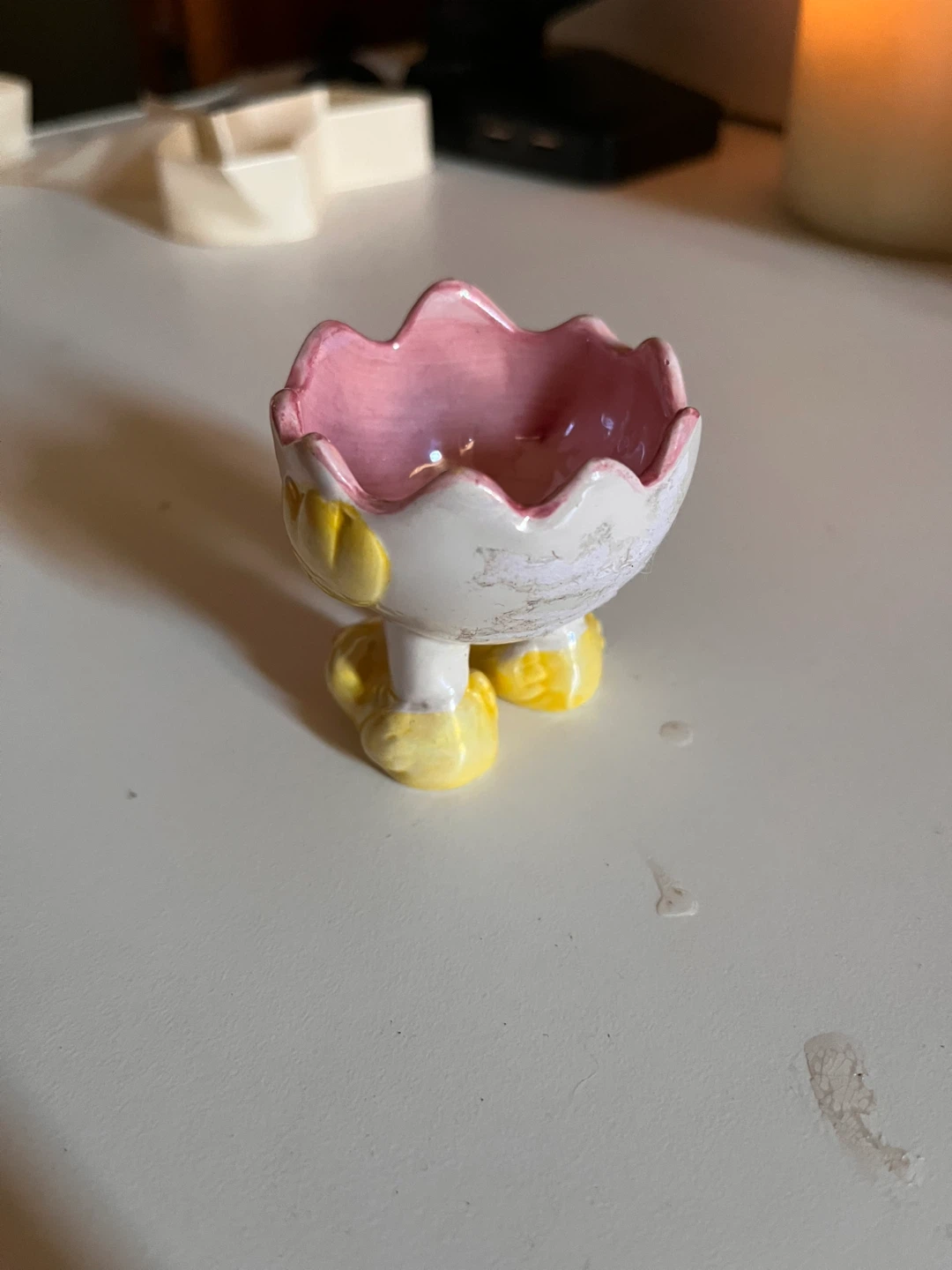 Ceramic Egg Cup Holder with Duck Feet
