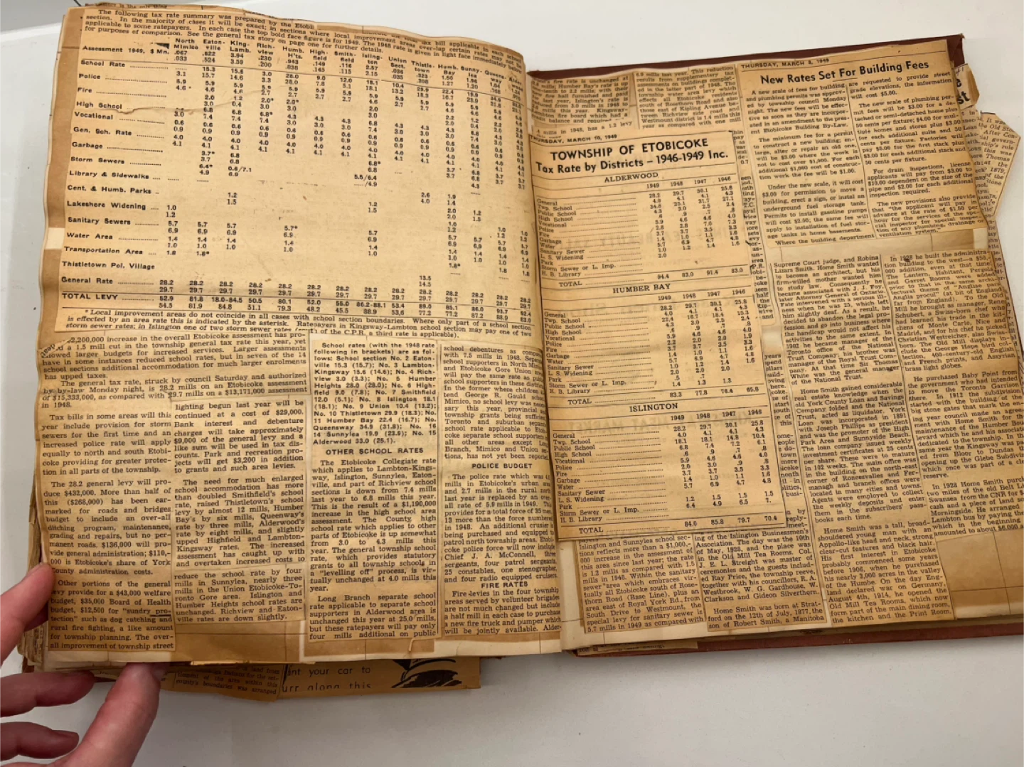 Antique "News Cuttings" Scrapbook w/ Etobicoke Interest. - photo 5