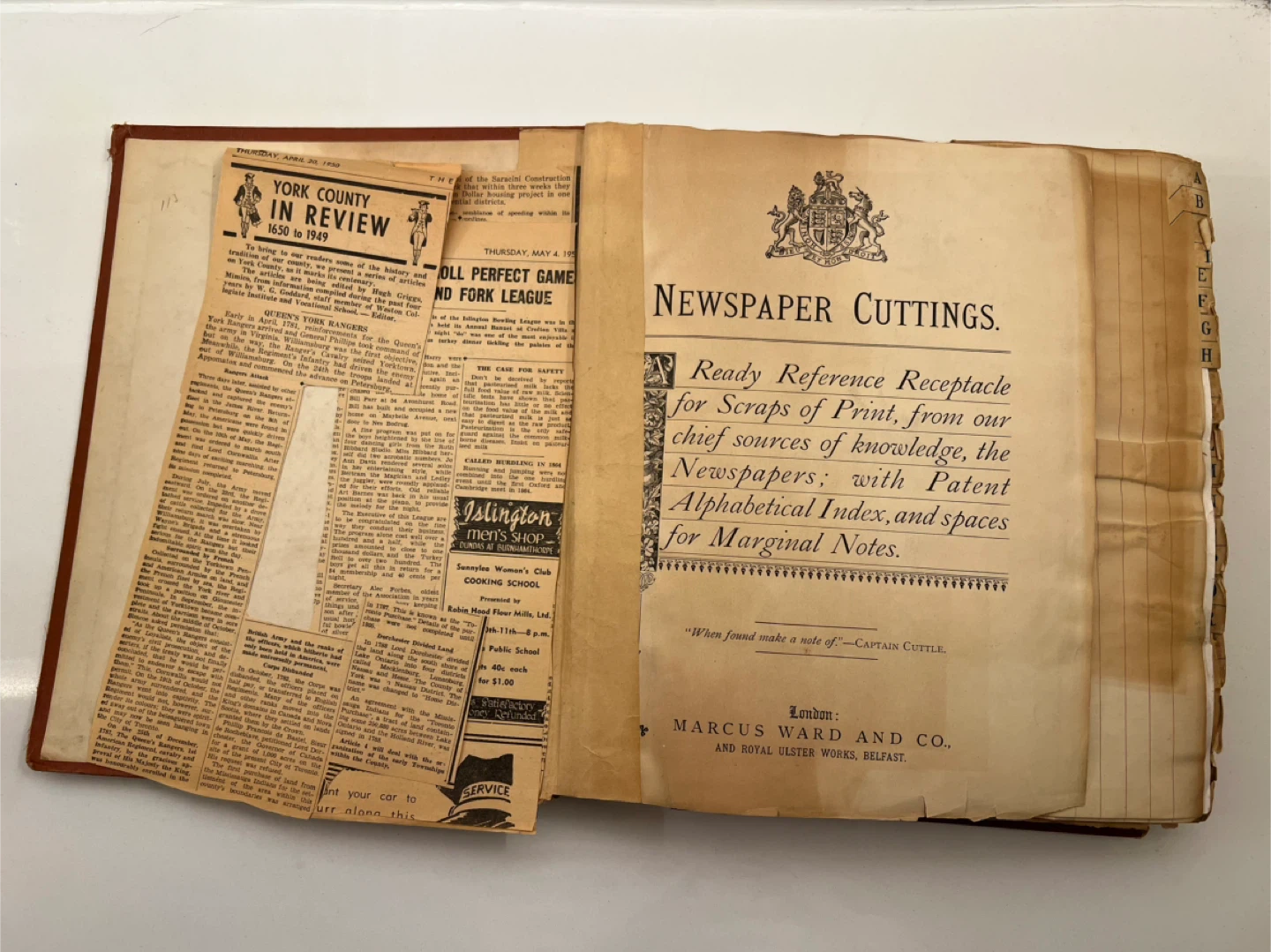 Antique "News Cuttings" Scrapbook w/ Etobicoke Interest. - photo 2