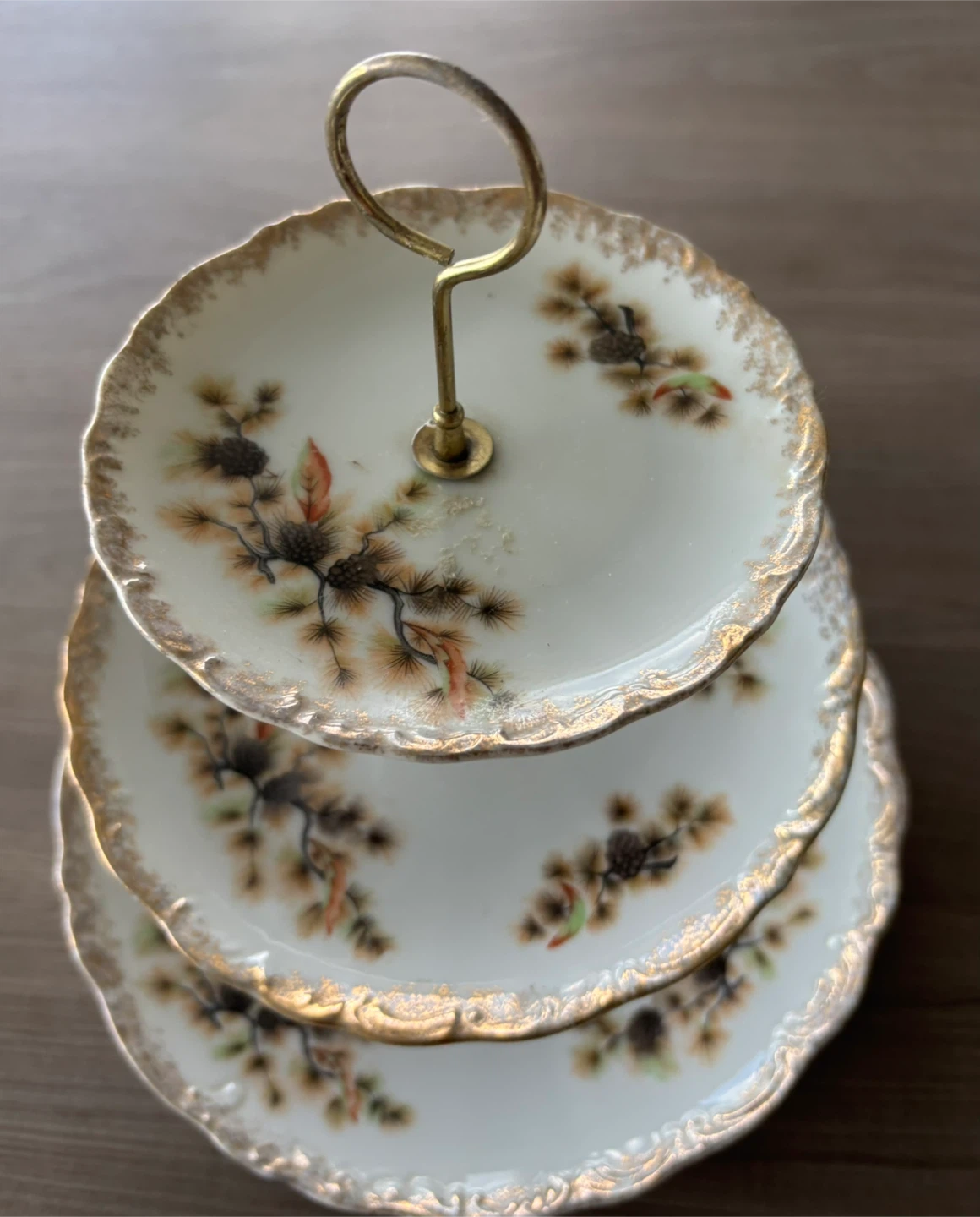 3-Tier Dessert Stand with Pinecone Design - photo 4