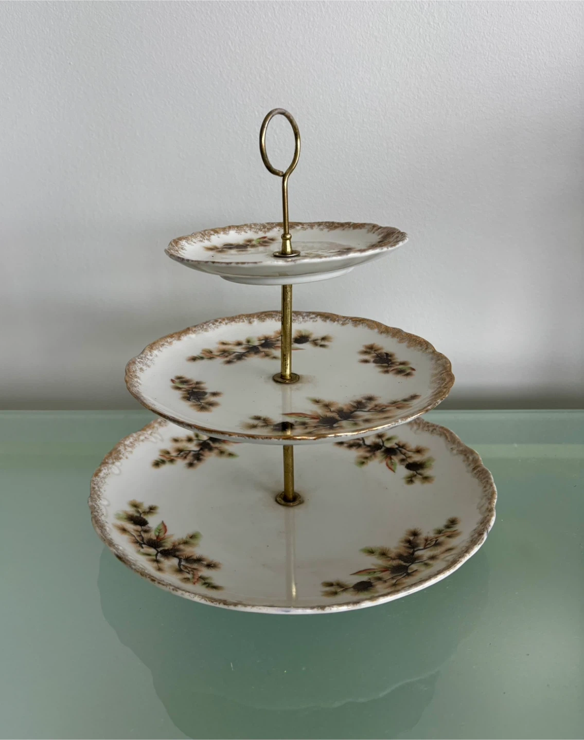 3-Tier Dessert Stand with Pinecone Design - photo 2