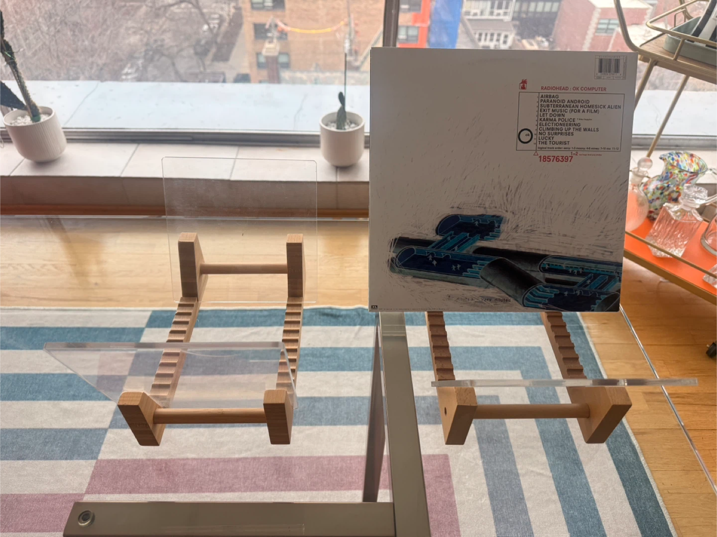 Wood and Acrylic Record Holder (3 Available)