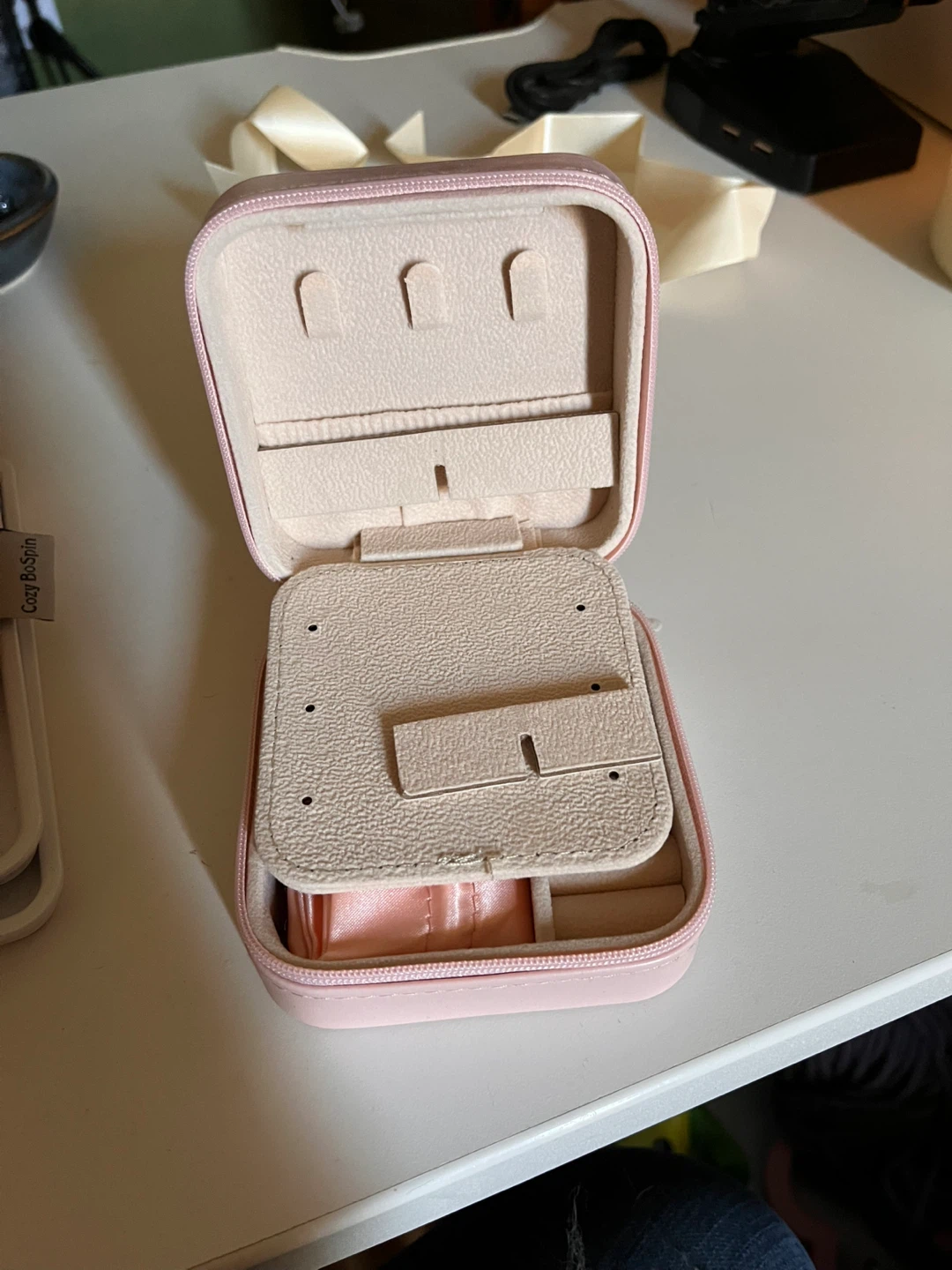 Pink Travel Jewelry Organizer Box