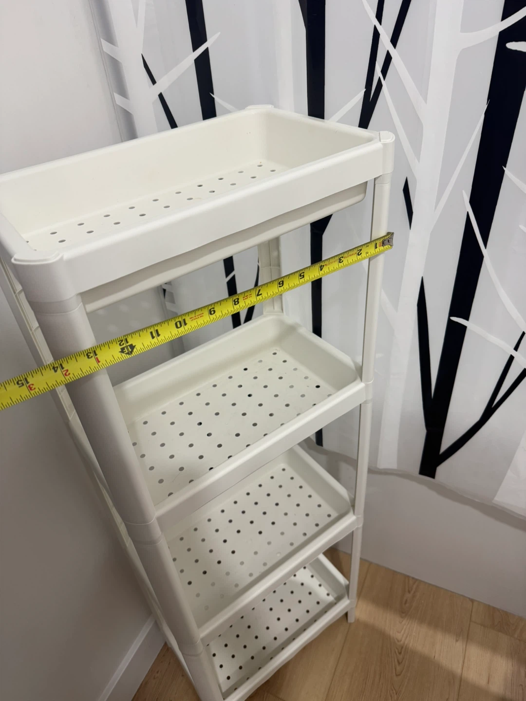 White 4-Tier Rolling Storage Cart