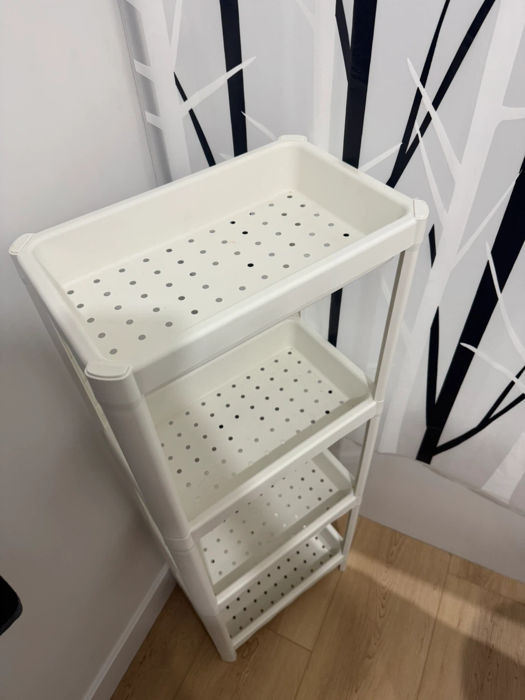 White 4-Tier Rolling Storage Cart - photo 3