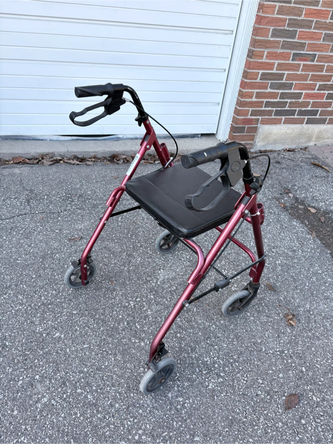 Red 4-Wheel Walker with Seat - photo 2