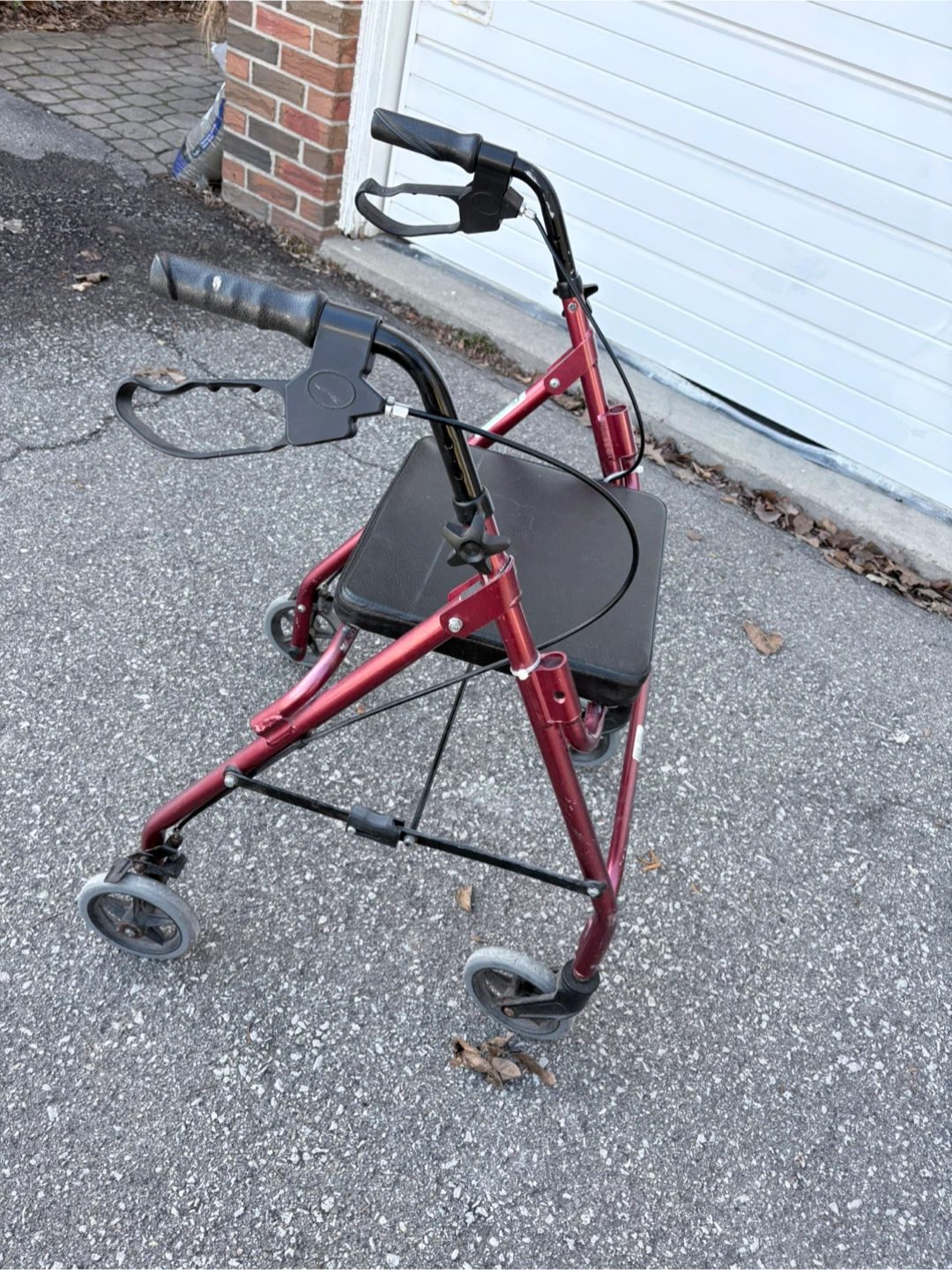 Red 4-Wheel Walker with Seat - photo 3