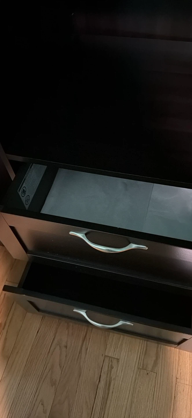 Dark Wood Wardrobe with Drawers - photo 3