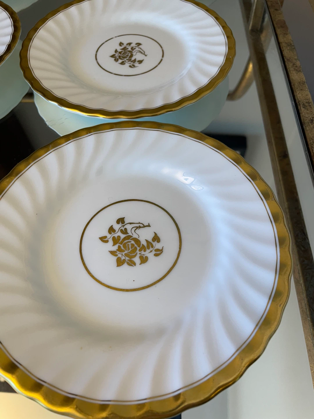 Vintage Minton Gold Rose  Salad Plates set of 8 - photo 4