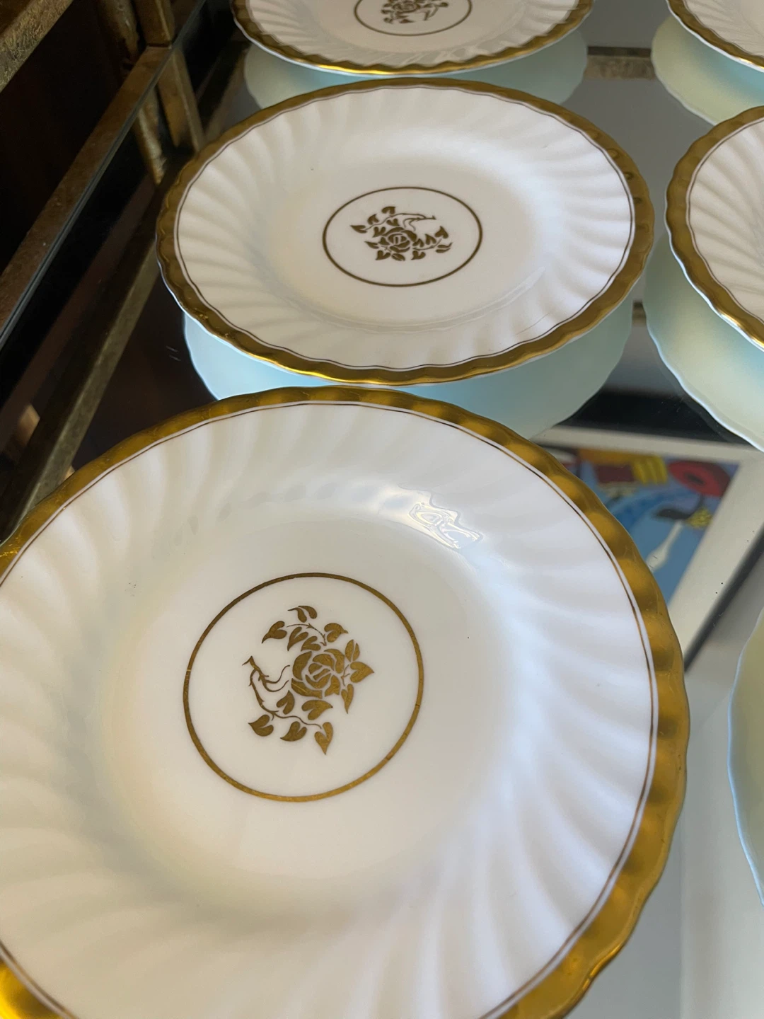 Vintage Minton Gold Rose  Salad Plates set of 8 - photo 2