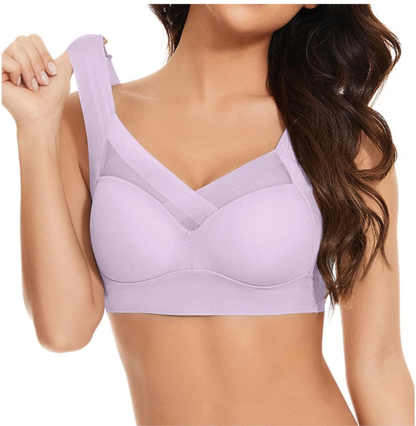 Women's brown jelly bra V-Neck Sports Bra Lavender - photo 4