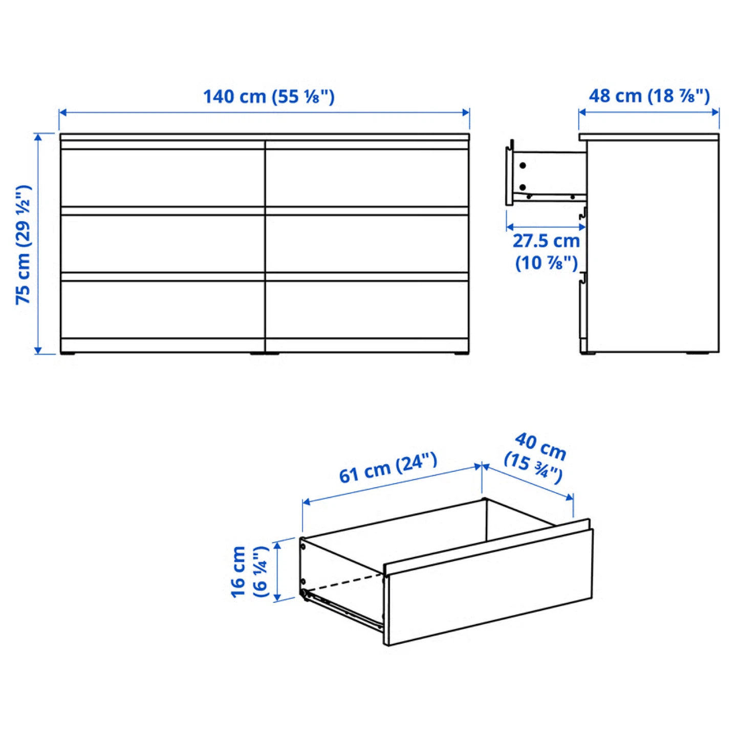 IKEA MALM 6-Drawer Dresser - photo 3